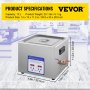 VEVOR 15L Ultraschallreinigungsgerät, Ultraschallreiniger, 400W Heizleistung, 40 kHz Ultraschallfrequenz, 316&304 Edelstahl Korb, Schmuck Brillen Reiniger, Sterilisator Instrumente, Ultrasonic Cleaner