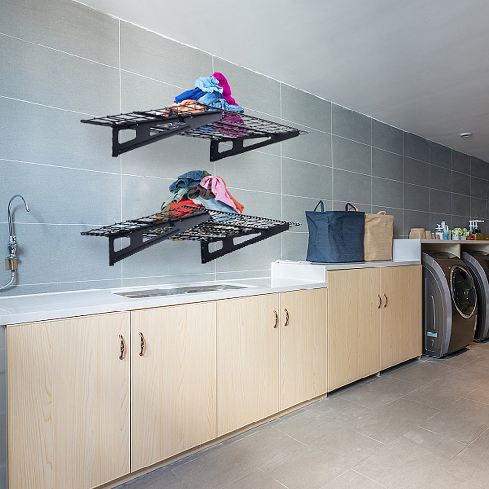 VEVOR 2er-Set Garagenregal 1220 x 620 x 200 mm Werkzeugaufbewahrung 113,4 pro Schicht Werkzeughalter Wand 122 x 61 cm Regalfläche Aufbewahrungsregale Metallregal Werkzeug Organizer Wandregale