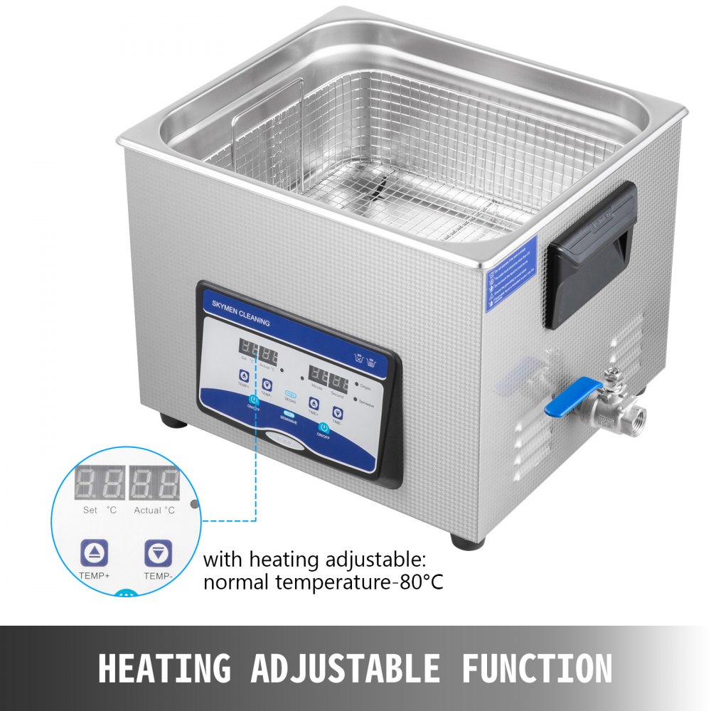 VEVOR 15L Digital Ultraschall Reiniger 40kHz Ultrasonic Cleaner Schmuck Reinigung Ultraschall Ultraschallreinigungsgerät Brille Reinigungsgerät mit Heater Timer