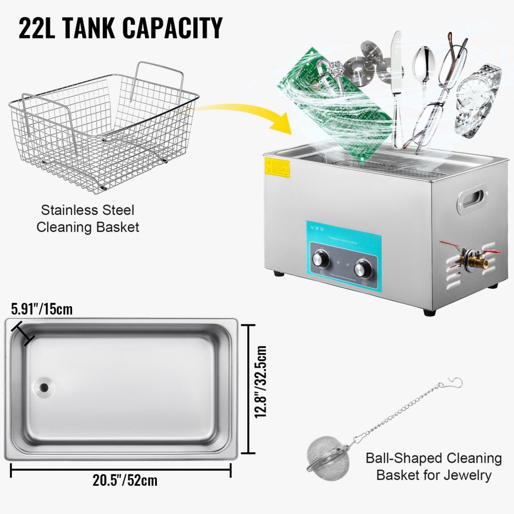 22l Ultraschall Reinigungsgerät Ultraschallreiniger Ultrasonic Cleaner Mit Korb