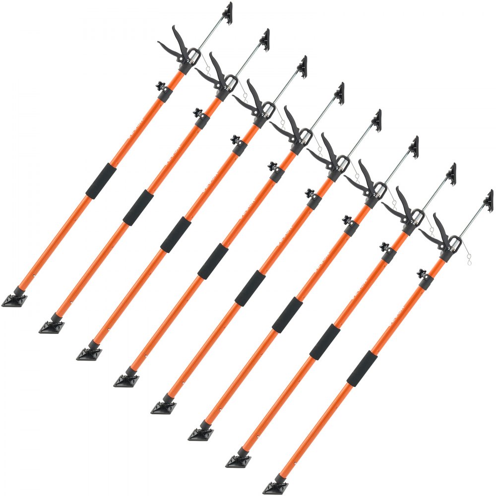 VEVOR Einhandstütze, 8 Stk., Deckenstütze 116–290cm, Teleskopstütze aus Stahl, Montagestütze bis zu 70kg Kapazität zum Installieren von Schränken, Anheben von Trockenbauwänden, Frachtstangen
