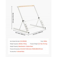 VEVOR Ballettstange Tanzstange, höhenverstellbare (4-stufig / 812,8-965,2 mm) Stretchstange aus Holz für Ballettübung, Gleichgewichtstraining, Entspannungsübungen, Yogaübung