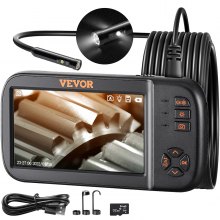 VEVOR Endoskopkamera mit Licht Dreifach Linsen Industrie Endoskop 4,5" IPS Bildschirm Inspektionskamera 1920x1080 Wasserdichtes Rohrkamera Inspektion von Automotoren Abwasserkanälen HVAC-Kanälen