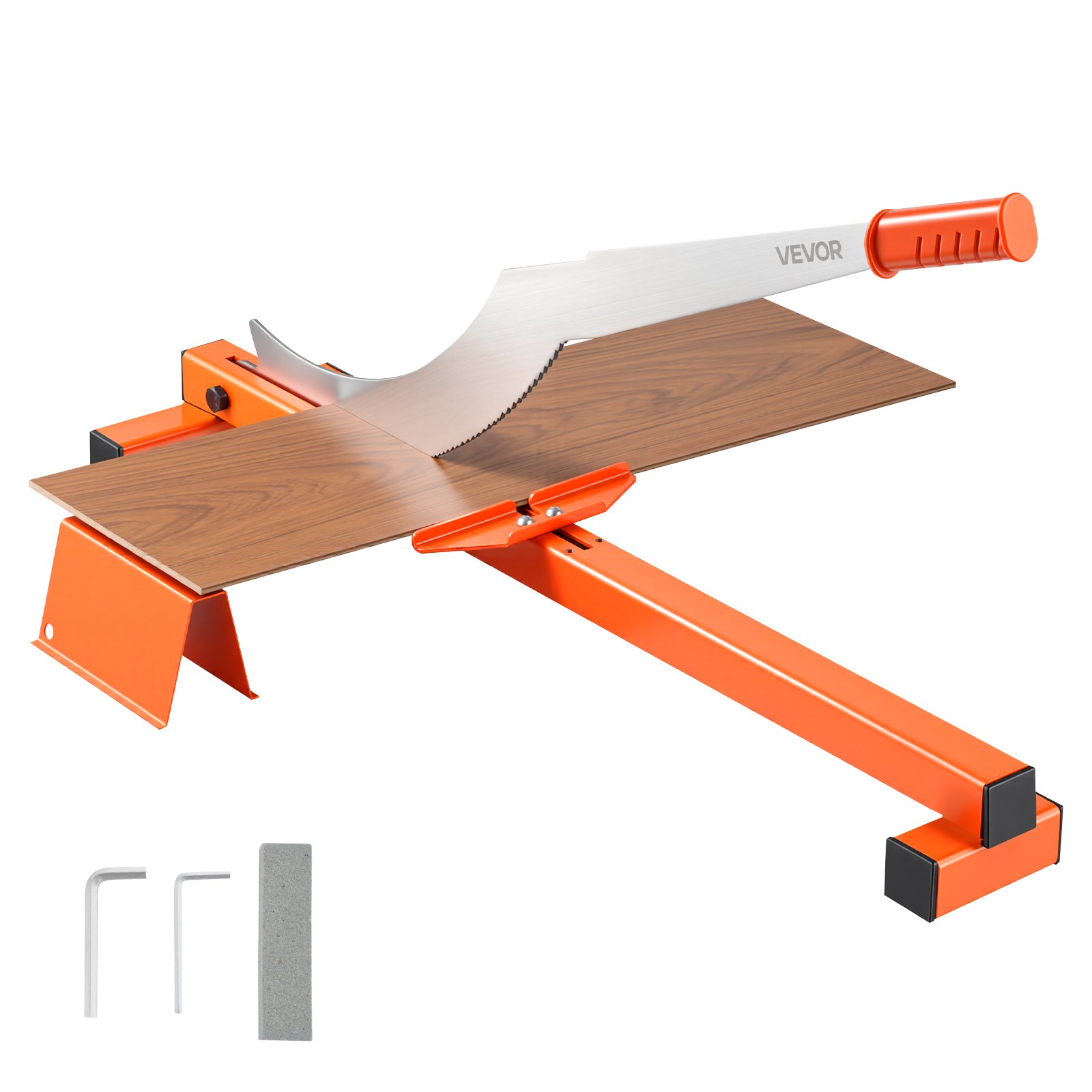 VEVOR 304.8mm Vinyl Floor Cutter, 10mm Thick Laminate Flooring Cutter with Cutting Angle Guide, Rubber Handle, Honing Stone, D2 Steel Blade for Cutting Laminate, Vinyl, Home Renovation
