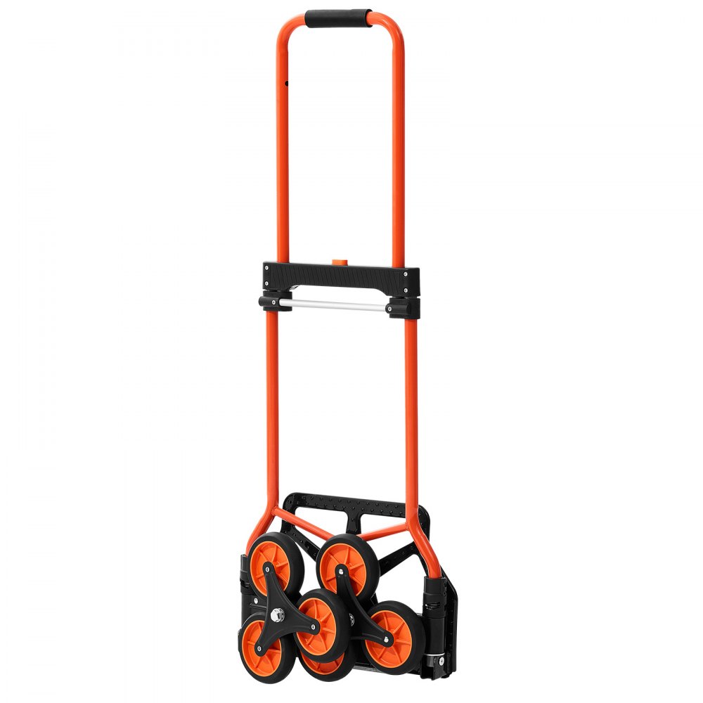 VEVOR Treppensackkarre klappbar, Sackkarre 54 kg Tragkraft, Treppensteiger mit Teleskopgriff, 6 Rädern & 2 Spanngurten, Transportkarre, Treppenkarre, ideal für Haushalt, Einkauf & Lager