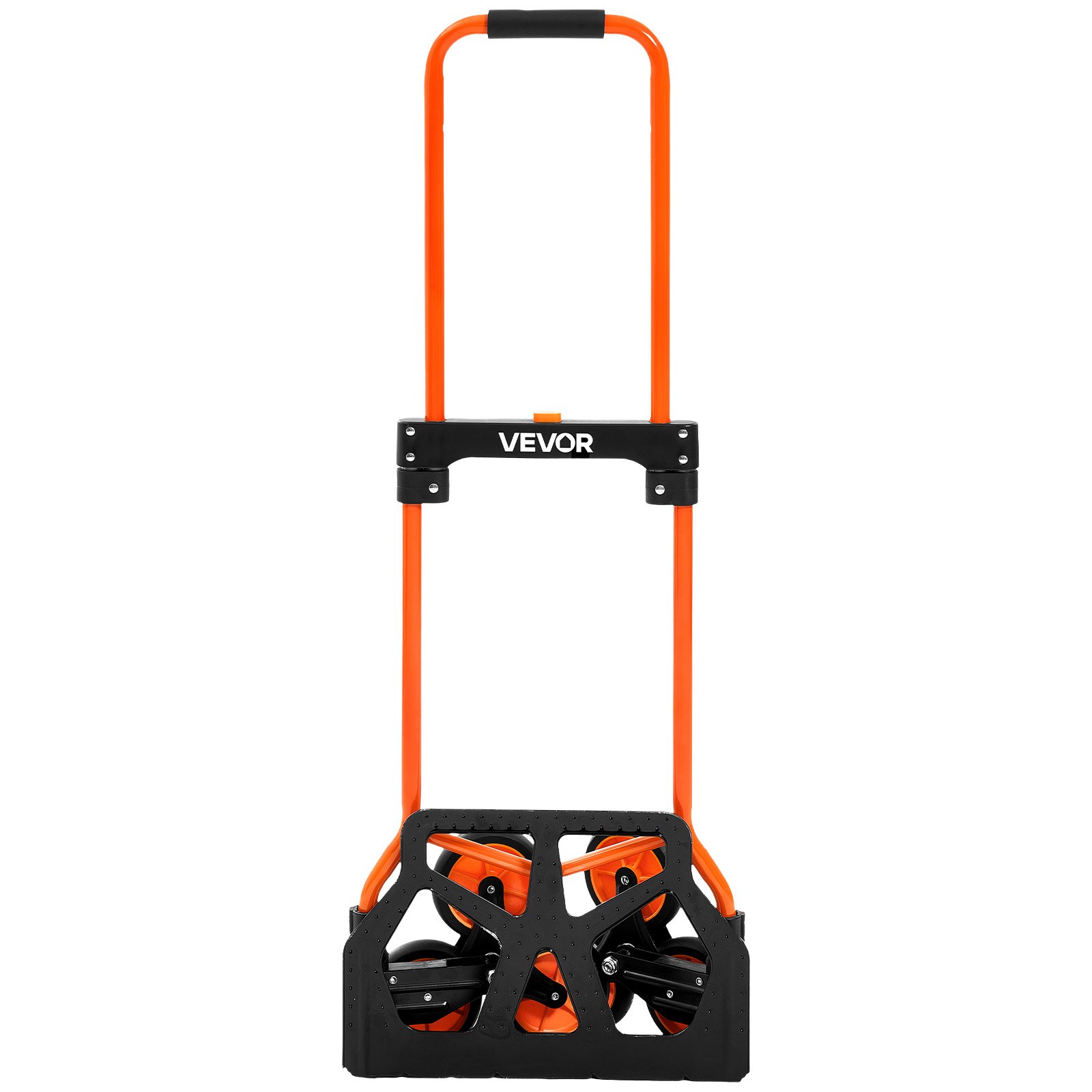 VEVOR Treppensackkarre klappbar, Sackkarre 54 kg Tragkraft, Treppensteiger mit Teleskopgriff, 6 Rädern & 2 Spanngurten, Transportkarre, Treppenkarre, ideal für Haushalt, Einkauf & Lager