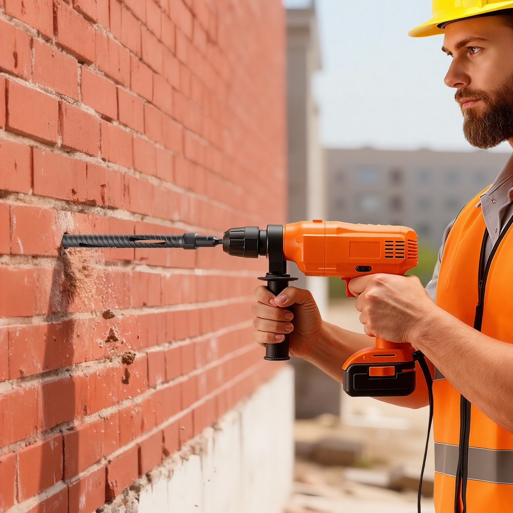 VEVOR Kernbohrer Bohrkrone φ 25 mm 241 mm Bohrtiefe, M16 Innengewinde, Trocken-Diamantkernbohrer Kernlochbohrer mit 3 Adaptern Pilotbohrer Sechskantschlüssel für Stahlbeton Ziegel Mauerwerk