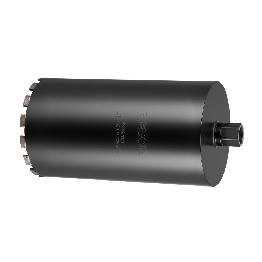 VEVOR Core Drill Bit, 203 mm Diameter, 356 mm Drilling Depth, 1-1/4 in-7 Internal Thread, High-Precision Welding Technology, Wet Diamond Core Bit for Reinforced Concrete, Red Bricks, and Masonry