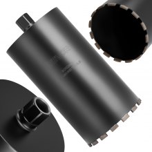 VEVOR Kernbohrer Bohrkrone φ 203 mm 356 mm Bohrtiefe, 1-1/4 Zoll-7 Innengewinde, Hochpräzisions-Schweißtechnologie, Nass-Diamantkernbohrer Kernlochbohrer für Stahlbeton Ziegel Mauerwerk