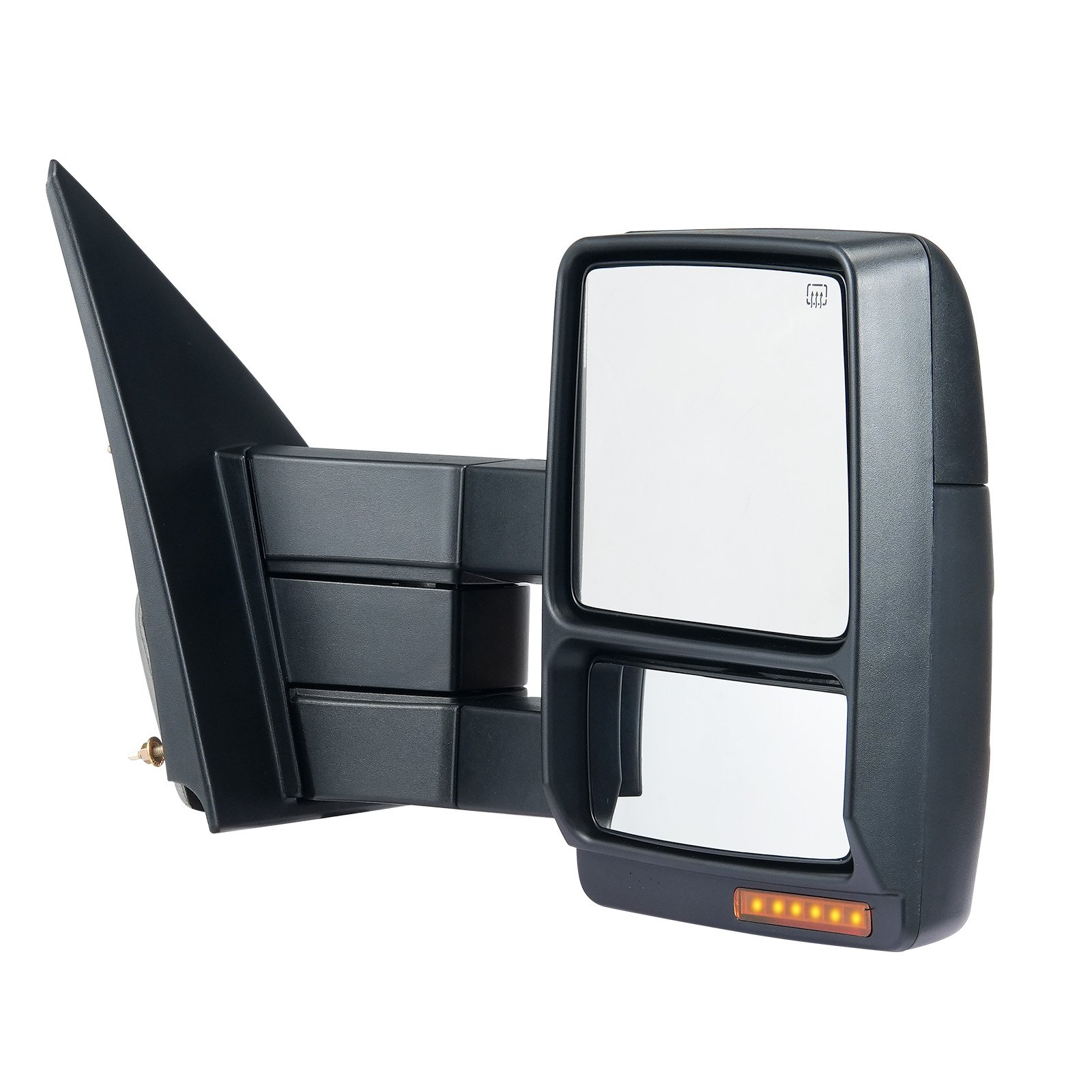 VEVOR Abschleppspiegel, linkes und rechtes Paar für Ford F150 2004–2014, elektrisch beheizt mit Blinklicht und Pfützenlicht, planes und konvexes Glas, manuell steuerbares Teleskop-Klappsystem, Heizung und Abtauung, schwarz