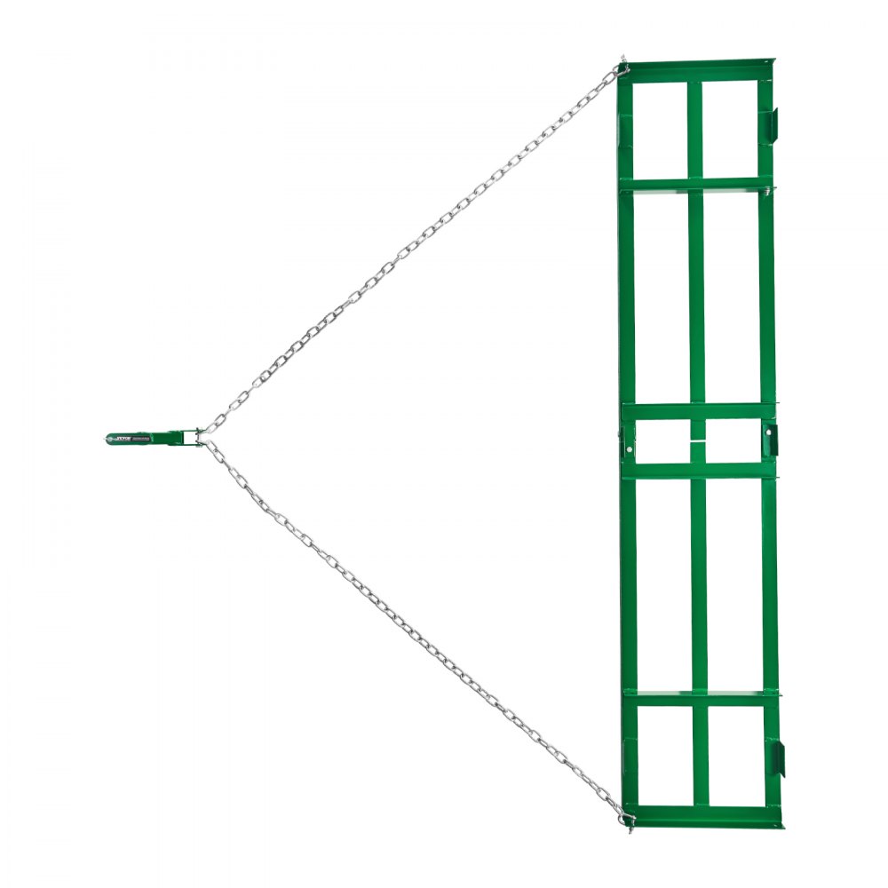 VEVOR Schleppegge, 2435x500x100 mm, Wiesenegge mit verstellbaren Stangen und 183 cm Kette, Wiesenschleppe für Geländefahrzeuge, UTVs, Traktoren, Rasenmäher, Schleppwerkzeug für den Hof