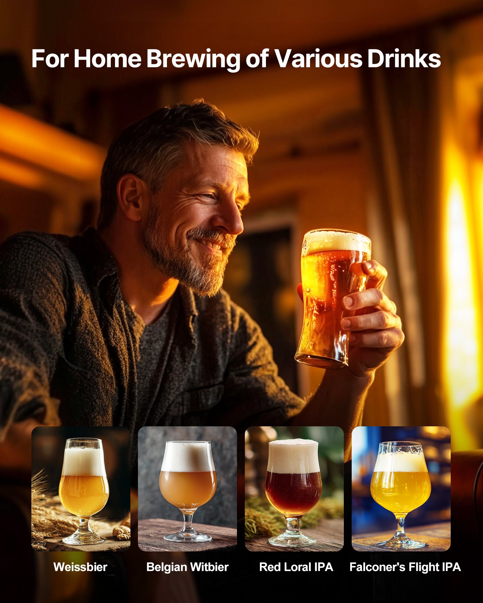 VEVOR Filterbeutel Maischesäcke (2 Stk.) aus Lebensmittelechtem Nylon, Hopfensäckchen (10 Stk.) aus Natürlicher Baumwoll-Leinen-Mischung, Nur für Unsere Automatische Bierbrauanlage, Wiederverwendbar