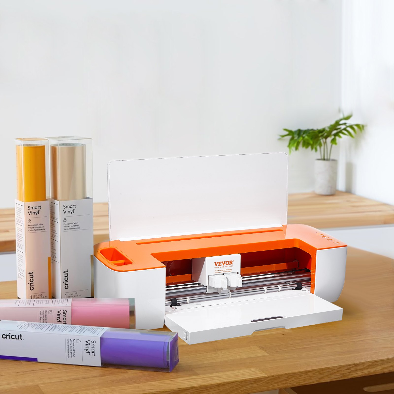 VEVOR Vinyl-Schneidemaschine, DIY-Schneidemaschine mit Bluetooth-Konnektivität, Kompatibel mit iOS, Android, Windows & Mac, Umfangreiche Designs enthalten, Individuelle Karten, Heimdekoration