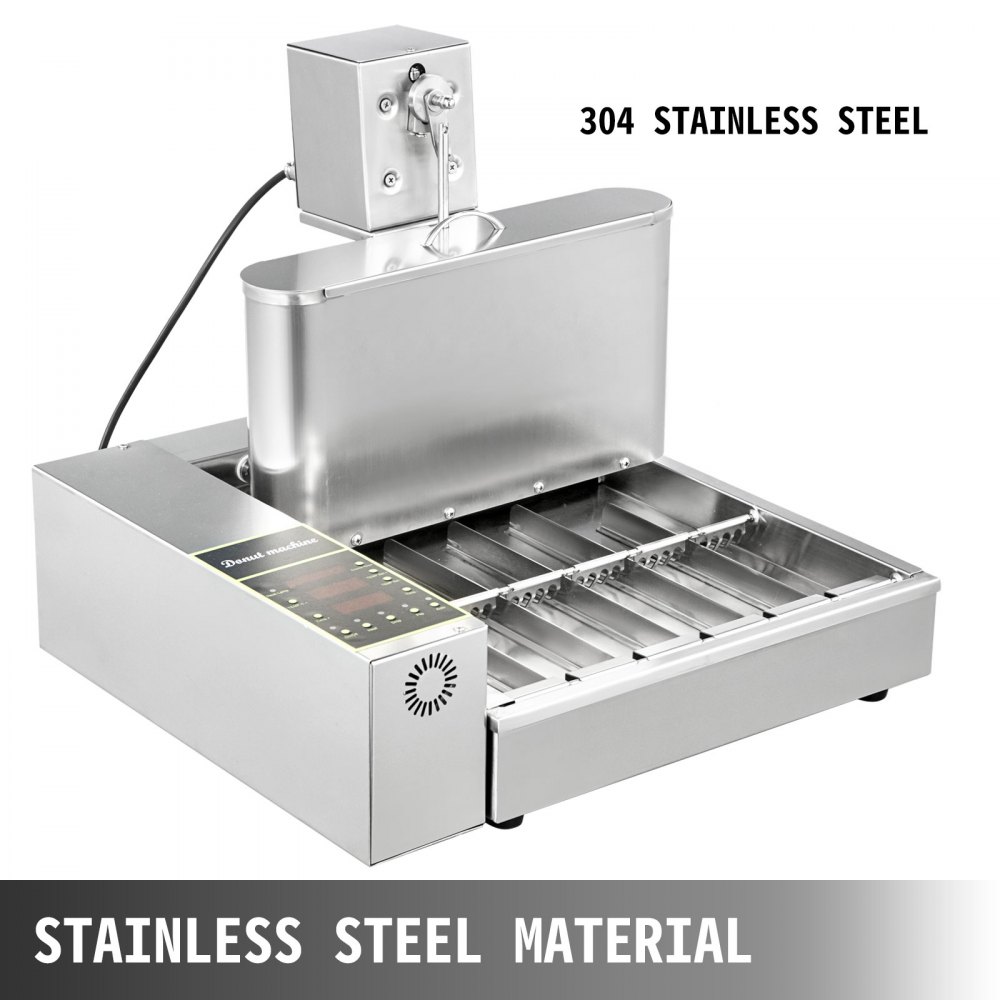 Kommerziell Donutmaker Donutmaschine Automatisch 9,5l Edelstahl 6 Reihen 3000w