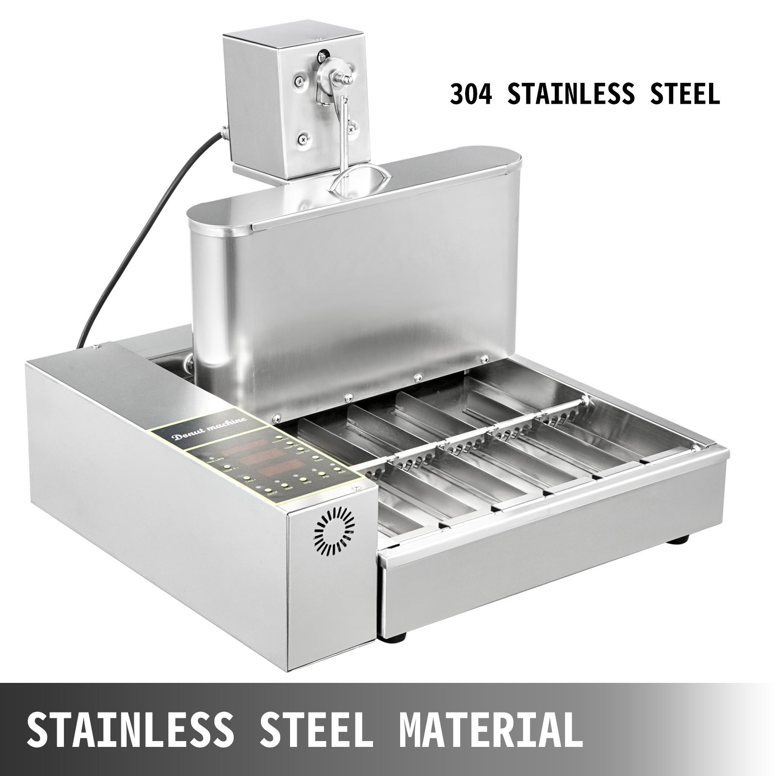 Kommerziell Donutmaker Donutmaschine Automatisch 9,5l Edelstahl 6 Reihen 3000w