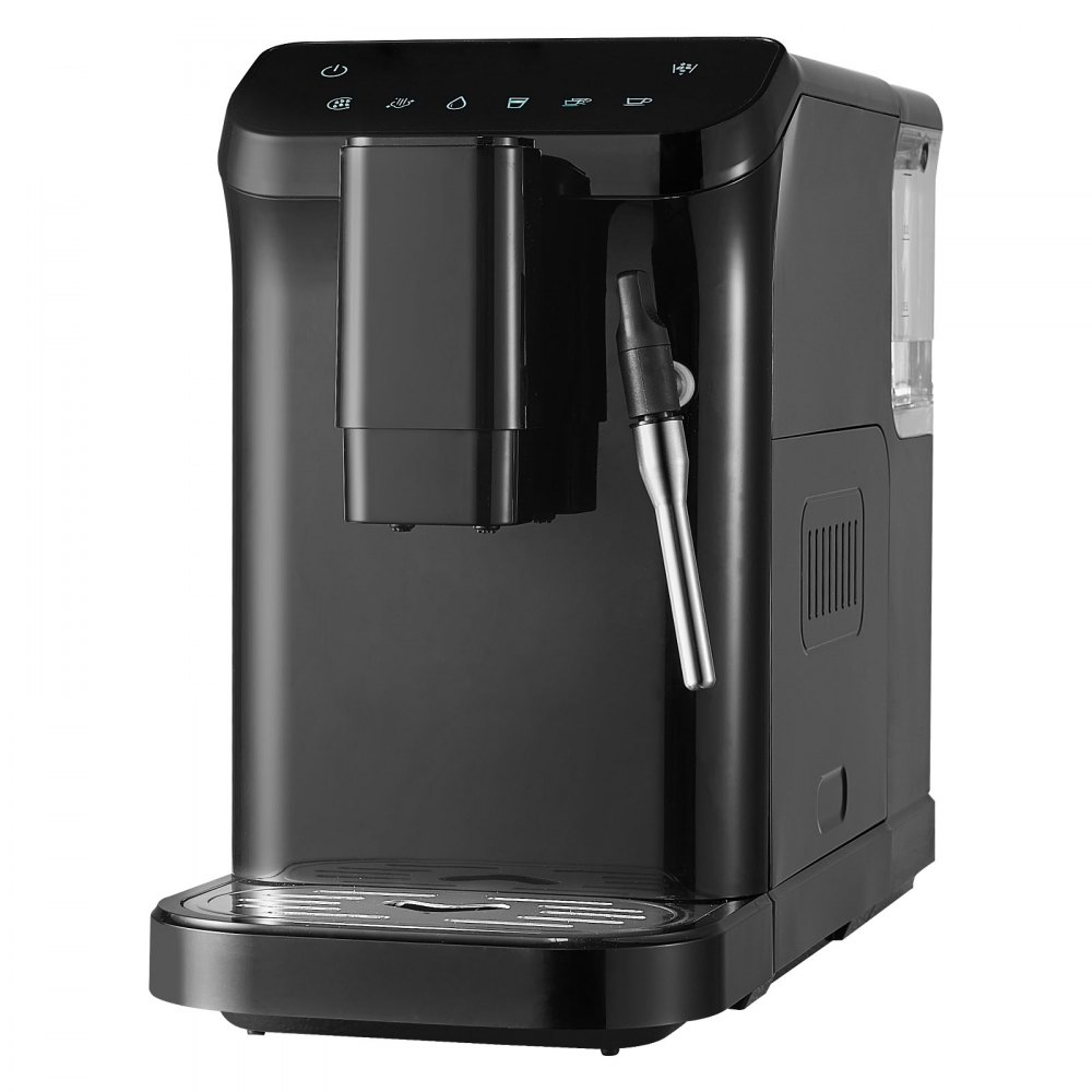 VEVOR Automatische Espressomaschine, 20 Bar automatische Kaffeemaschine mit Aufschäumer, Dampfdüse, eingebauter Mühle und 15-stufigen Mahleinstellungen, mit 1,5 l Wassertank