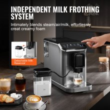 VEVOR Vollautomatische Espressomaschine 20 Bar Milchaufschäumer Mahlwerk