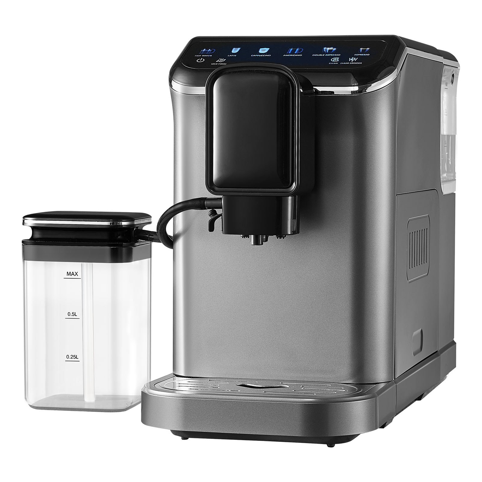 VEVOR Vollautomatische Espressomaschine 20 Bar Milchaufschäumer Mahlwerk