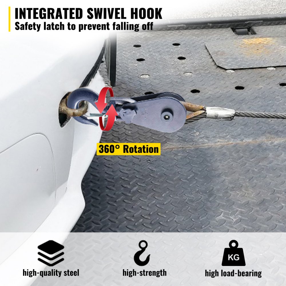 Vevor 2 Tonnen Umlenkrolle Seilrolle Snatchblock Windenrolle Mit Haken Für Seilwinde