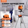 VEVOR Laser-Wasserwaagen-Stativ, ¼ x 20 Gewindehalterung, 27,36-68,11 Zoll Höhenverstellung mit integrierter Wasserwaage, leichter Laserscanner-Stativständer, einziehbare Beine, Aluminium-Stativ für stabile Messungen