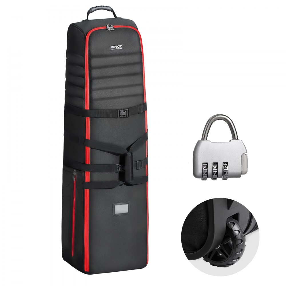 VEVOR Golf-Reisetasche Golftasche, tragbare Golf-Reisehülle Golftasche, verschleißfeste, wasserdichte, gepolsterte Tasche aus 1000D-Nylon, Aufbewahrungstasche für Golfschläger für Fluglinien Schwarz