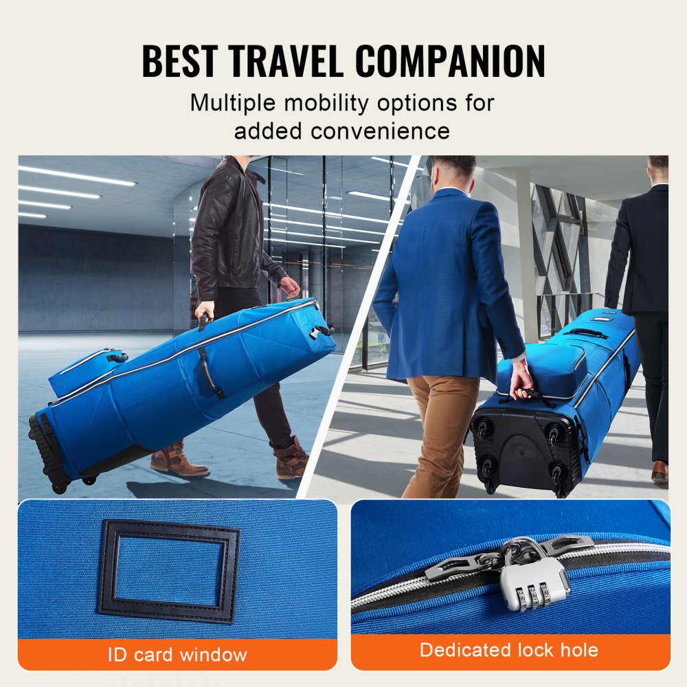 VEVOR Golf Bag Golftasche, tragbare Golfwagentasche Golftasche, verschleißfeste, wasserdichte, gepolsterte Tasche aus 1200D-Polyester-Oxford, faltbare Aufbewahrungstasche für Golfschläger, Blau