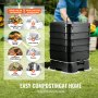 VEVOR Schnellkomposter 18-50L Gartenkomposter 400x400x650mm Thermokomposter HDPE-Kunststoff Kompostierer Inkl. 5 Schalen & ein Auffangbehälter Kompostbehälter Kompostierung Reduzierung des Hausmülls