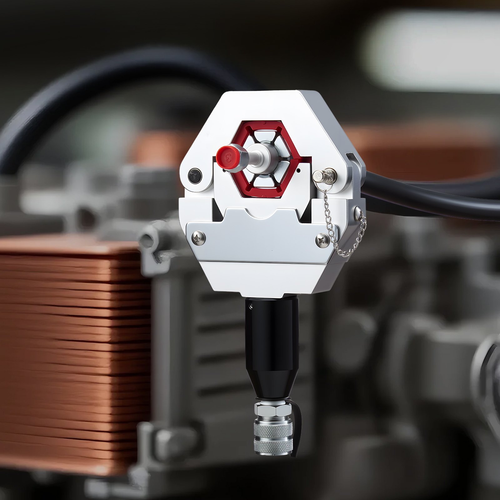 VEVOR Hydraulikschlauch-Crimpzange, Hydraulikschlauchpresse mit 7 Snap-On-Einsätzen & Tragekoffer, für Klimaanlagenschläuche zur Reparatur von Fahrzeugen & Klimaanlagen (mit Handpumpe)