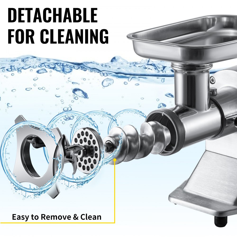 Vevor Elektrischer Fleischwolf Profi Fleischmaschine 1100w 300kg/h Rot 6mm/8mm