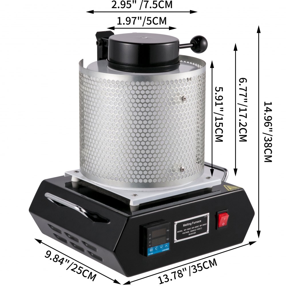 Vevor Gold Schmelzofen Muffelofen 3kg Elektrischer Goldschmelzen Ofen 1150℃ 220v