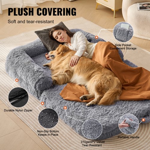 VEVOR Hundebett in Menschengre Hundekissen Hundematte Menschen  1820x1220x254mm