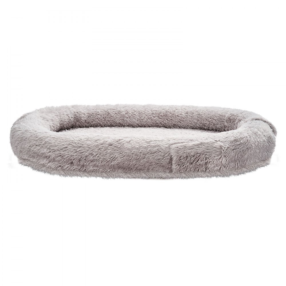 VEVOR Hundebett für Menschen, 1710x1000x240 mm, Memory-Schaum-Hundebett in Menschengröße, mit Seitentasche, Griff & Reißverschluss, abnehmbarer, maschinenwaschbarer Bezug, Hochflor, Grau
