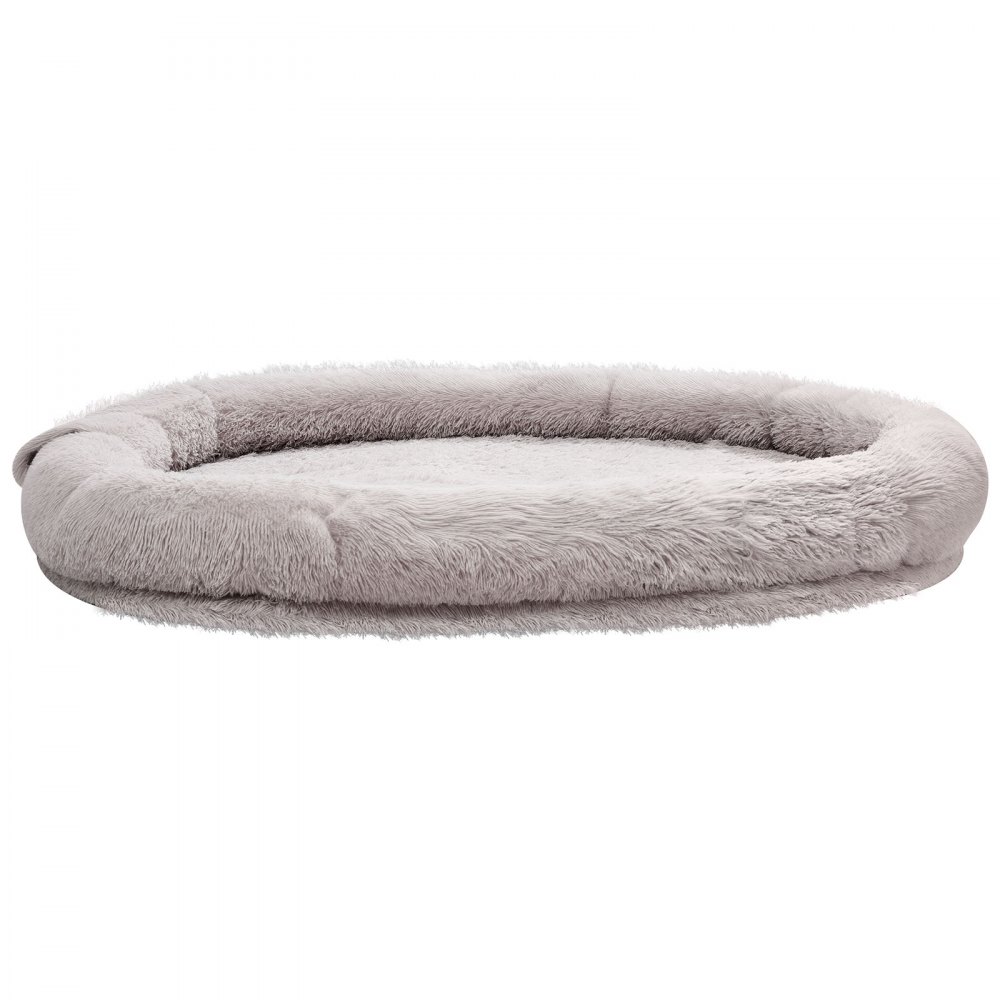 VEVOR Hundebett für Menschen & Hunde, 176x122x24 cm, Memory-Schaum-Hundebett in Menschengröße, mit Seitentasche, Griff & Reißverschluss, abnehmbarer, maschinenwaschbarer Bezug, Hochflor, Grau