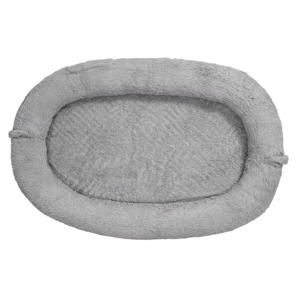 VEVOR Hundebett für Menschen & Hunde, 174x118x24 cm, Memory-Schaum-Hundebett in Menschengröße, mit Seitentasche, Griff & Reißverschluss, abnehmbarer, maschinenwaschbarer Bezug, Hochflor Dunkelgrau