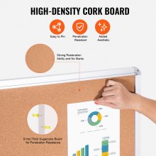 VEVOR 60x90cm Wandtafel Korktafel Pinnwand Memoboard Pinnboard Geschlossen