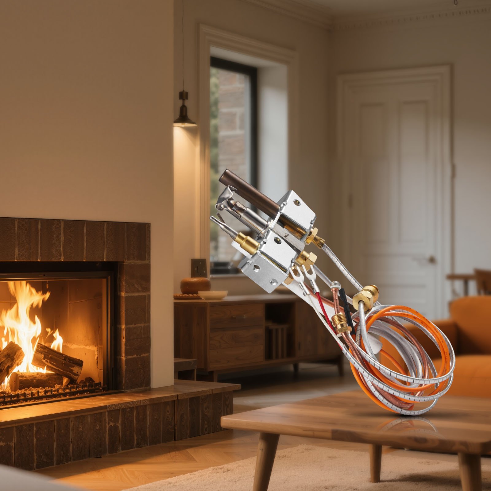 VEVOR Erdgas Pilotbrenner-Baugruppe, OE 4021-732, 25660 Kamin-Gaszündflamme, Ersatz für Erdgaszündung mit Zündrohr, Thermoelement, Thermosäule, Drähten, kompatibel mit Heatilator-Modellen