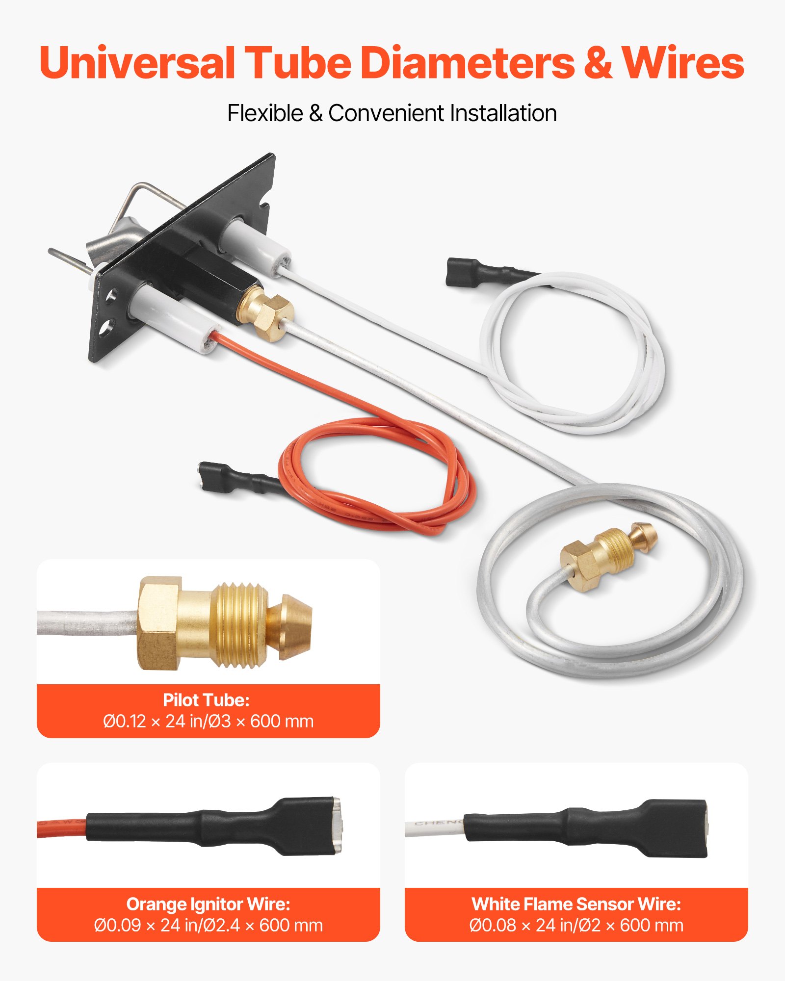 VEVOR Erdgas Pilotbrenner-Baugruppe, OE 2090-012, 2198-012, SRV2090-012 Gaszünder-Baugruppe, Ersatz für Erdgaszündung, passend für Heatilator, Heat & Glo, Quadra-Fire, Outdoor Lifestyles, Majestic
