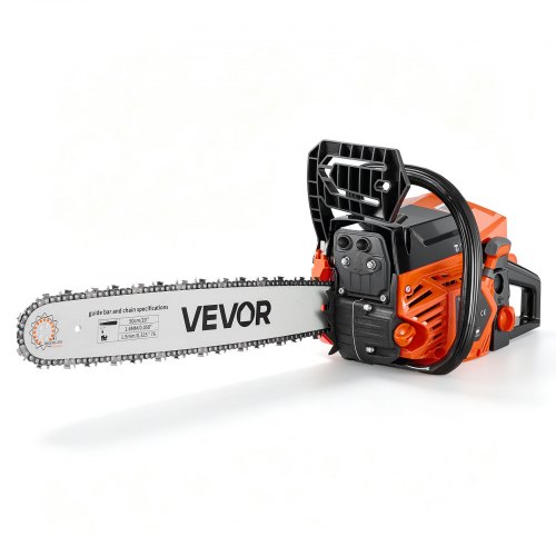 VEVOR Benzin Kettensäge 508mm 62ccm Motorsäge 2,7kW 2-Takt Motorkettensäge, für Holzarbeiten Baumschnitt Rodungsarbeiten, 11.500 U/min, Drehzahl-Synchronisierter Choke, Rutschfester Griff & zwei Tanks