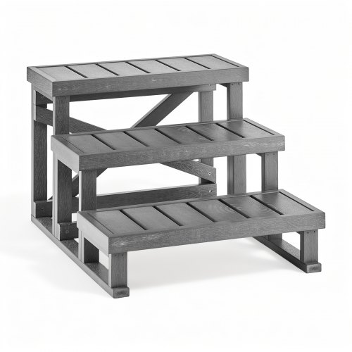 VEVOR Treppe für Whirlpools Wohnmobile 3-stufig mit 70 cm Breiten Stufen, Geeignet für Pools, Wohnmobile, Terrassen und Gärten, Ruschfeste Stufe mit 160 kg Tragkraft, Allwettertauglich