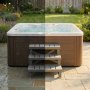 VEVOR Hot Tub Steps 3-Step Spa Stairs 700 mm Wide Step Ladder Outdoor, 160 kg Capacity, Sturdy HIPS Plastic, Non-Slip Foot Pads, Easy Assembly, Stable Access for Pool, RV, Home Patio and Backyard