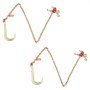 VEVOR J-Hook Chain, 2 pieces, 5/16 inch x 6 foot G80, 15 inch long shank J-hook tow chain with RTJ cluster hook and grab hook, 5400 lbs working load, heavy-duty transport truck chain for towing trailers