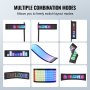 VEVOR Programmierbares LED-Schild, P5 Vollfarb-LED-Scrolling-Panel, DIY-Anzeigetafel, Bluetooth-App-Steuerung, Text, Muster, GIFs Nachrichten-Ladenschild 38 x 10 cm