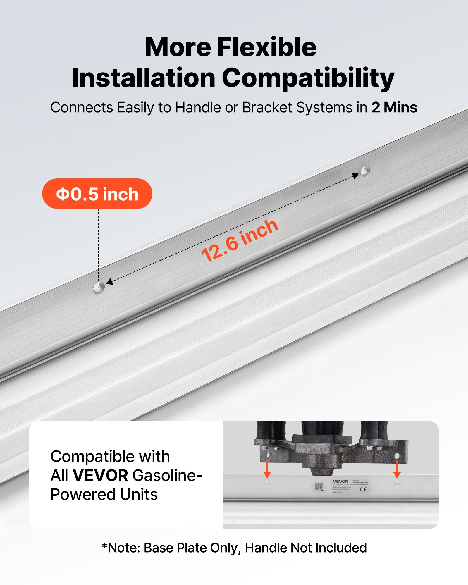 VEVOR 2438mm Glättbohle Estrichkelle aus Aluminiumlegierung Beton Abzieher. 134mm Breite für Große Abdeckung, Betonrüttler-Ersatzteil, Nivelliergerät zum Abziehen Glätten für Straßenbau Bodenebnung