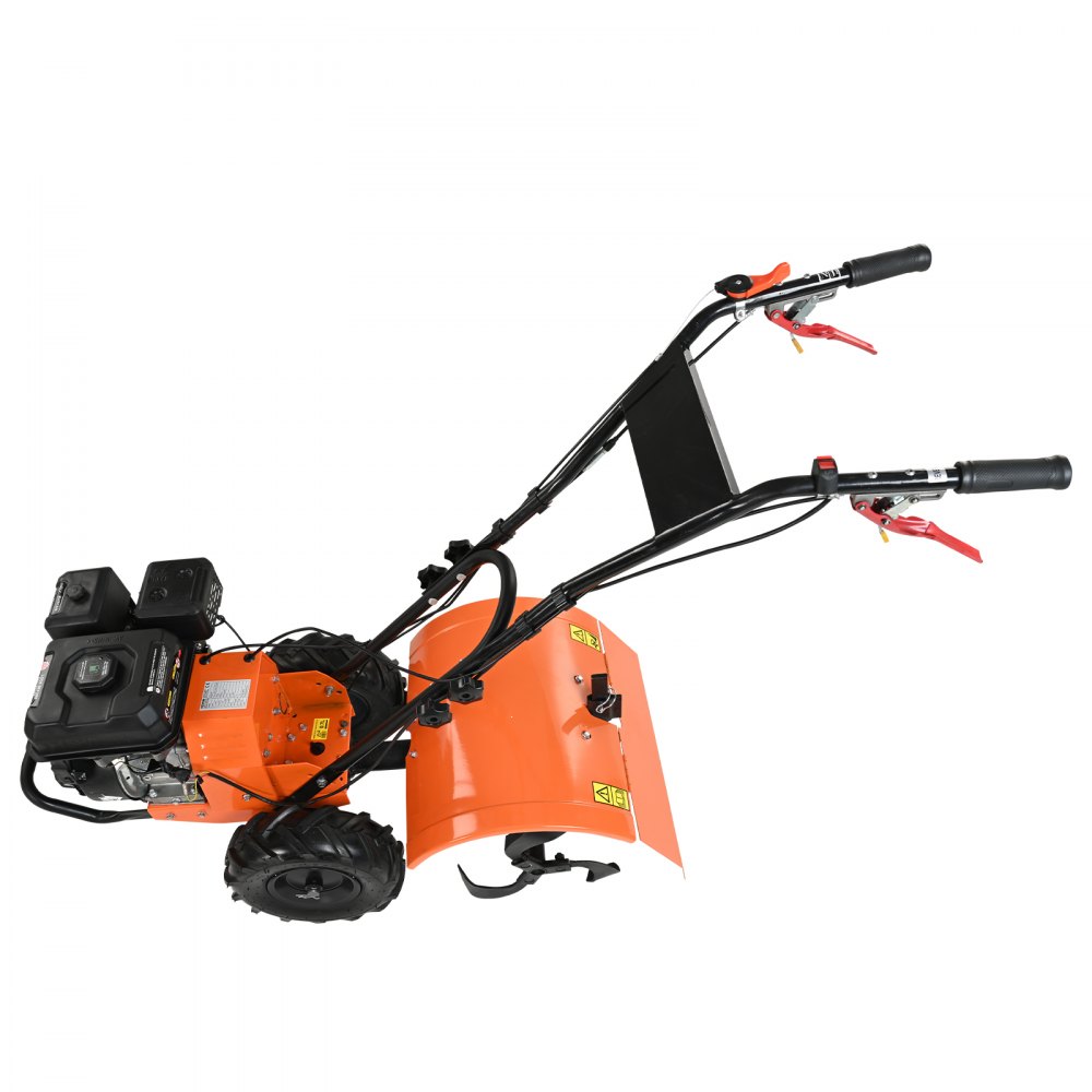 VEVOR Gartenfräse 212CC Hubraum Gasbetrieben Motorhacke 490mm Anbaubreite Motorfräse 100mm Kultivierungstiefe Bodenhacke 65Mn Kultivierungsklinge Ackerfräse 1680x500x1000mm Kultivator