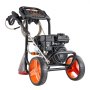 VEVOR Benzin Hochdruckreiniger 200 bar, Terrassenreinger 7 L/min, Aluminiumpumpe mit Spritzpistole, Lanze & 4 Düsen, Benzinreiniger für Autos, Zäune, Einfahrten, Häuser, Terrassen & Gartenmöbel
