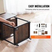 VEVOR Wärmepressentisch mit Ladestation, 4-stufiger beweglicher Wärmepressenständer, faltbarer Druckerständer mit Rädern, rollende Metallwerkbank für Sublimationstransfermaschine, braun