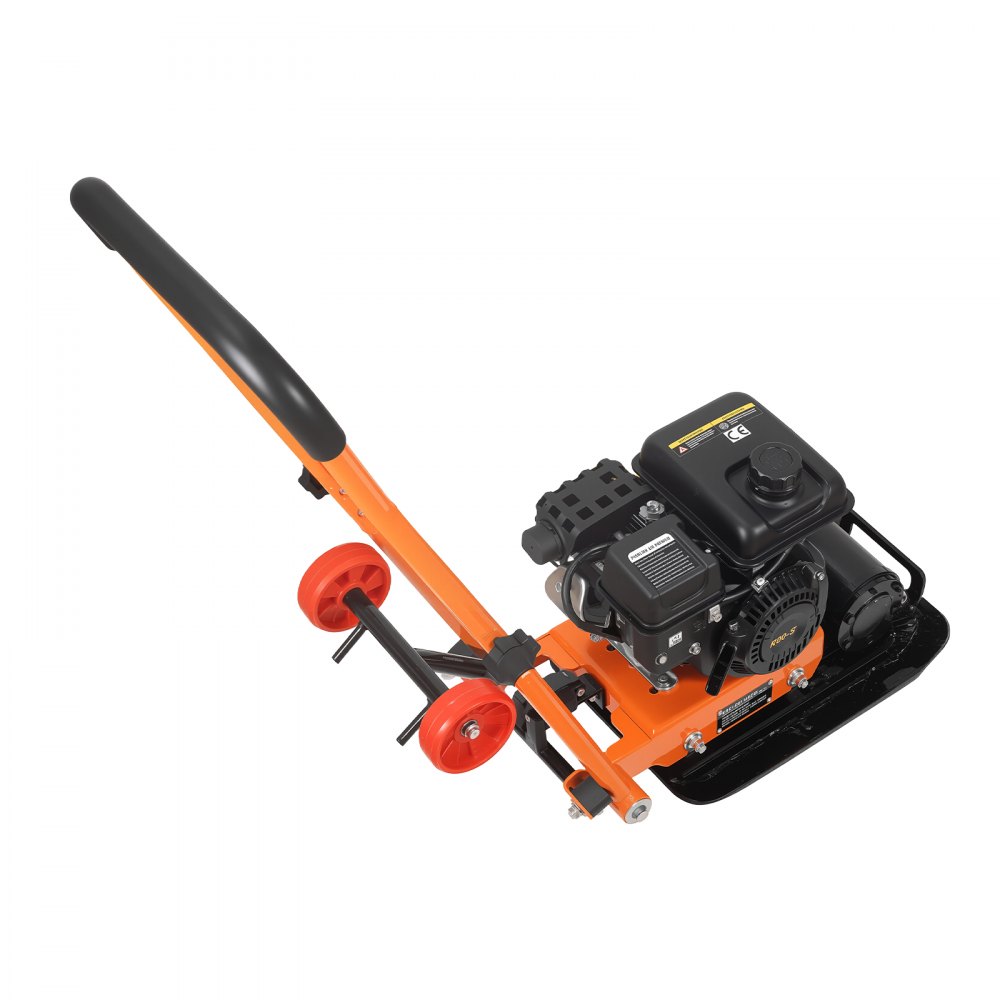 VEVOR Benzin Rüttelplatte, 2 PS (79 CC) Motor, 5250 U/min Vibrationsstampfer, Verdichter 8 kN Verdichtungsdruck, 410x315 mm Platte, Handgeführte Rütteler für Pflasterarbeiten, Asphalt & Fundamente