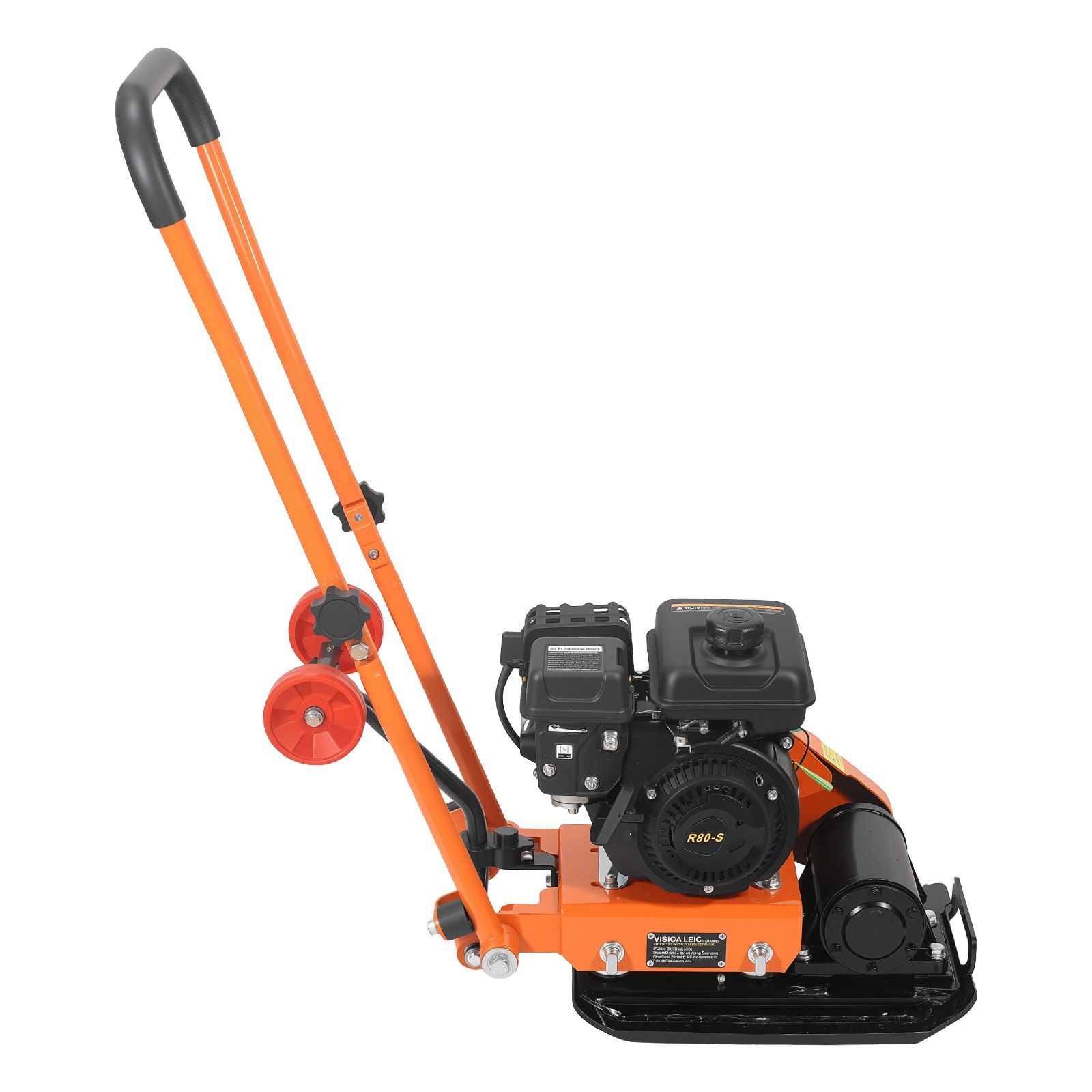 VEVOR Benzin Rüttelplatte, 2 PS (79 CC) Motor, 5250 U/min Vibrationsstampfer, Verdichter 8 kN Verdichtungsdruck, 410x315 mm Platte, Handgeführte Rütteler für Pflasterarbeiten, Asphalt & Fundamente