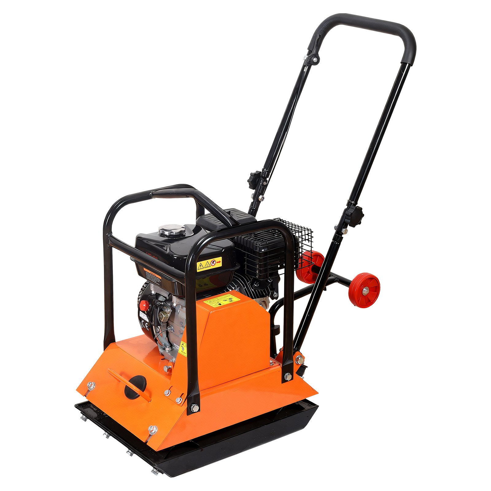 VEVOR Benzin Rüttelplatte, 6,5 PS (212 CC) Motor, 6400 U/min Vibrationsstampfer, 15 kN Verdichtungsdruck, Platte 530x400 mm, Handgeführter Rüttler für Pflasterarbeiten, Asphalt & Fundamente