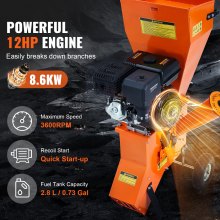 VEVOR Gartenhäcksler Schredder Häcksler Holz Benzin Motor 4-Takt 420cc 8,6kW